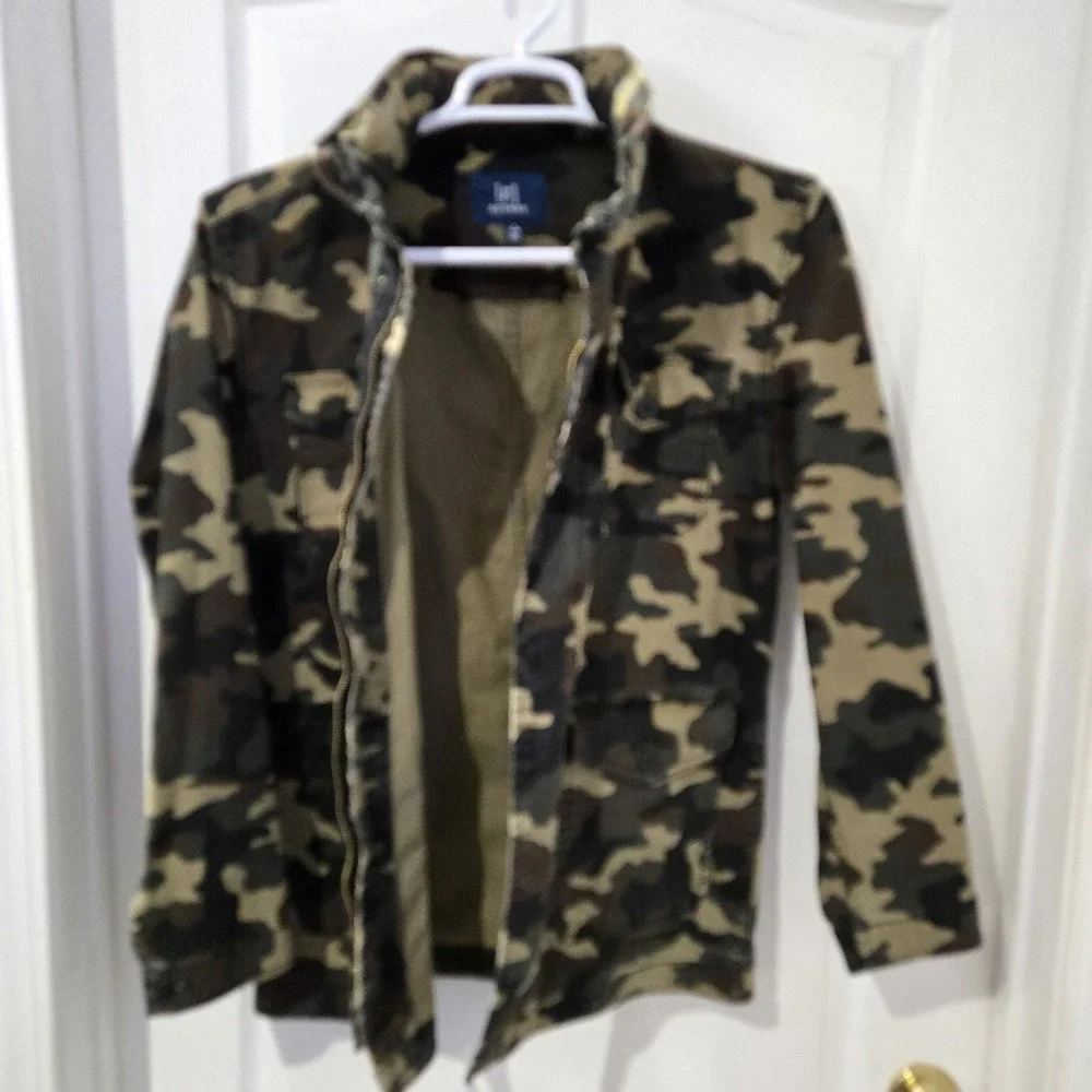 Mens George Camo Jacket With Hood Size Small Hunting, Streetwear